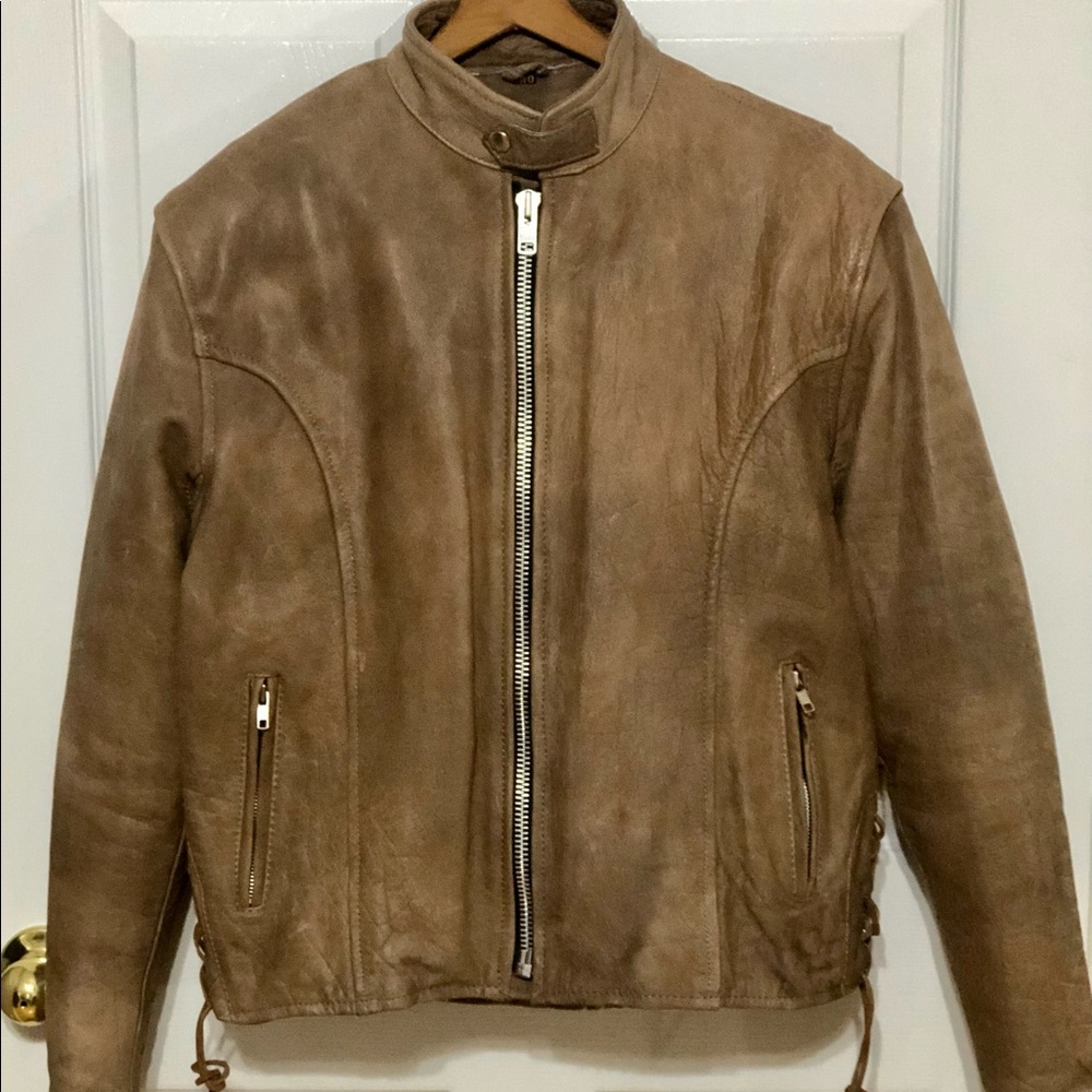 Distressed Quilted Leather Riding Jacket